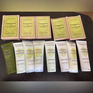 Crabtree & Evelyn Verbena Lavender travel size set. 13 piece set